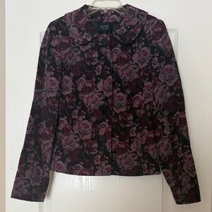 Liz Claiborne Black and Purple Floral Blazer